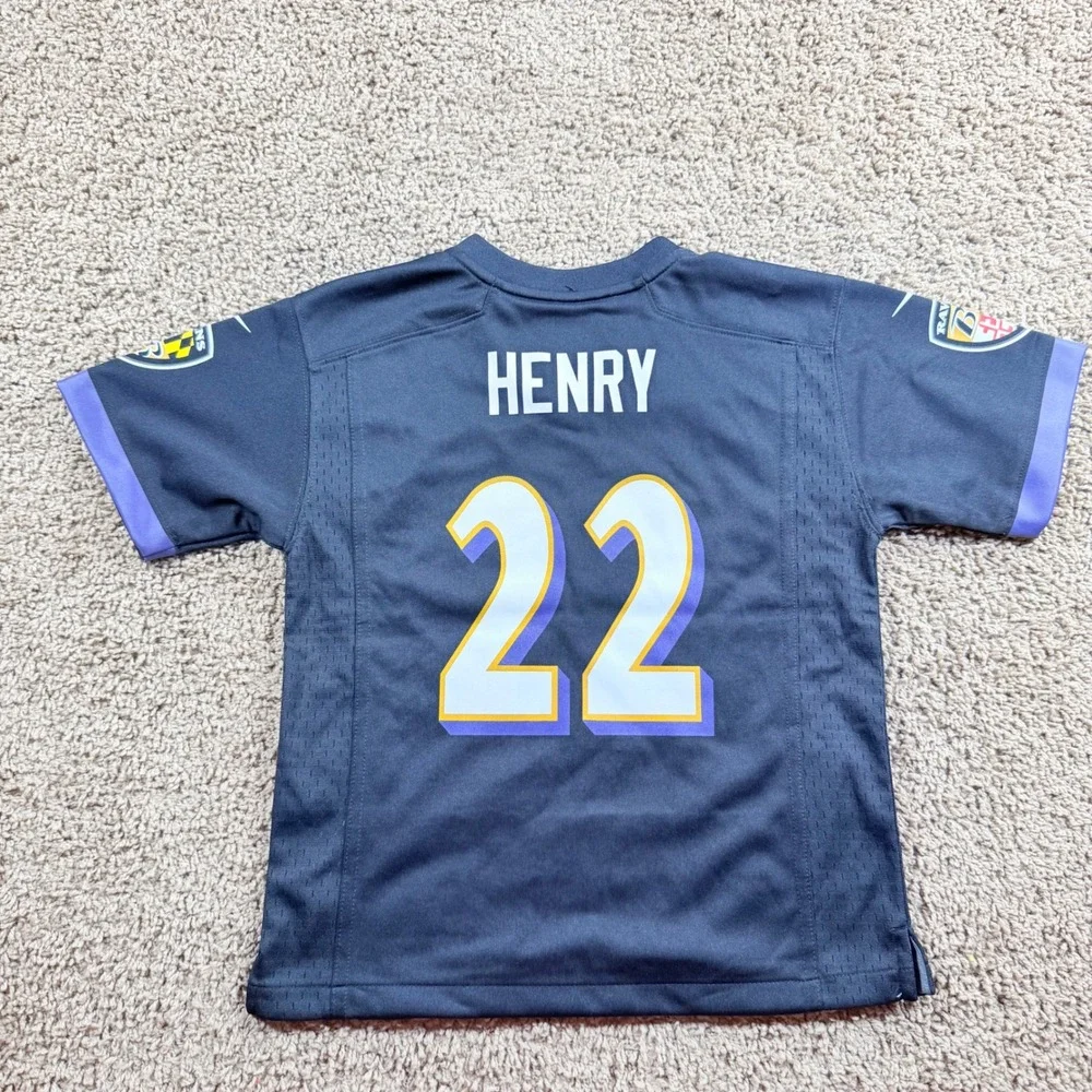 Nike Kids Baltimore Ravens Derrick Henry 22 Jersey Black 5/6 small    sportswear